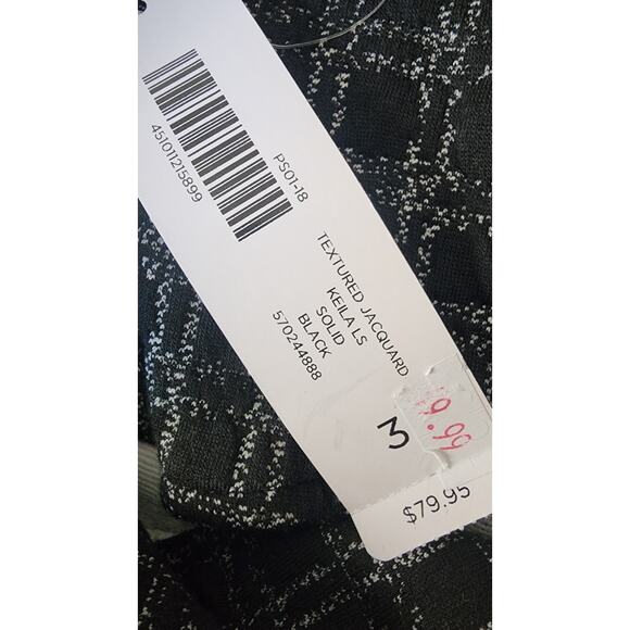 NWT Chicos Jacket Womens 3 16/18 Jacquard Textured Longline Snap Button Coat - Picture 5 of 5